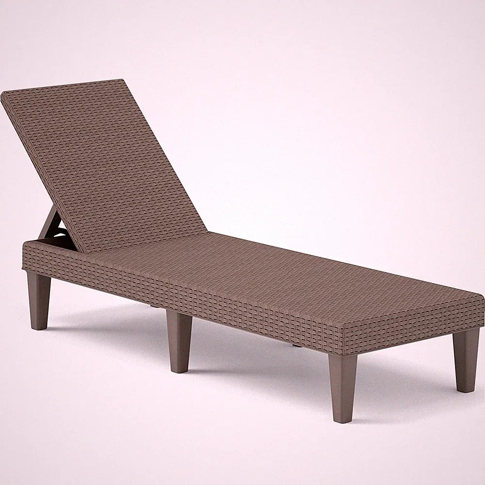 Outdoor Chaise Lounger Chair 3-Position Reclining Chair w/ Waterproof Rattan