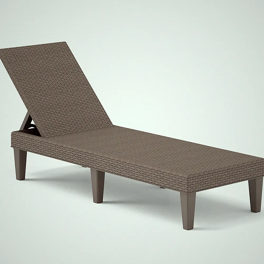 Outdoor Chaise Lounger Chair 3-Position Reclining Chair with Waterproof Rattan