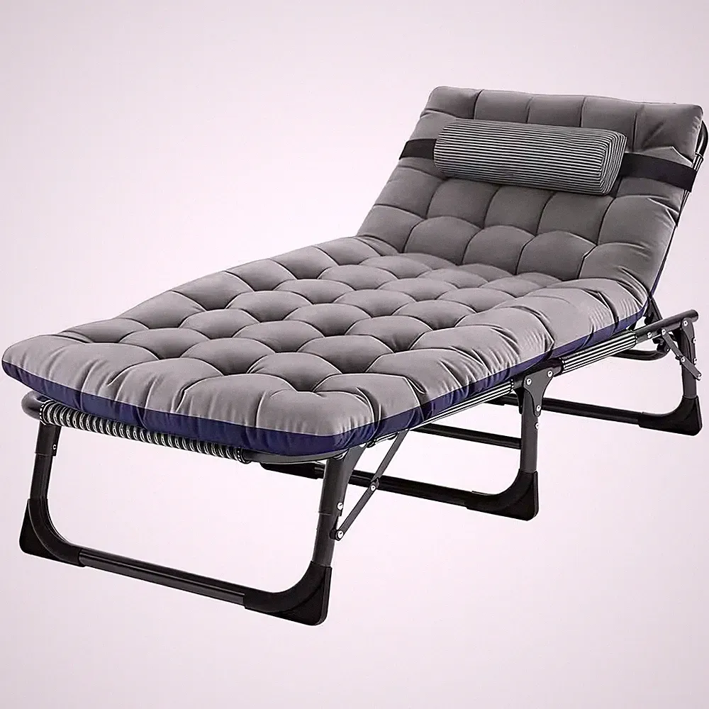 Outdoor Lounge Chair Heavy Duty Chaise Lounge Chair Adjustable 5-Position Foldin