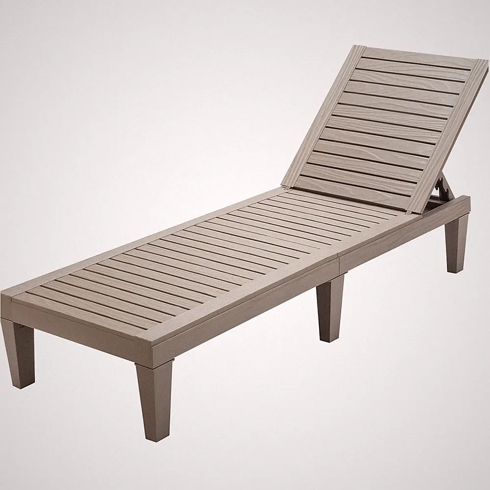 Patiojoy Patio Lounge Chair Chaise Recliner Weather Resistant Adjustable Brown
