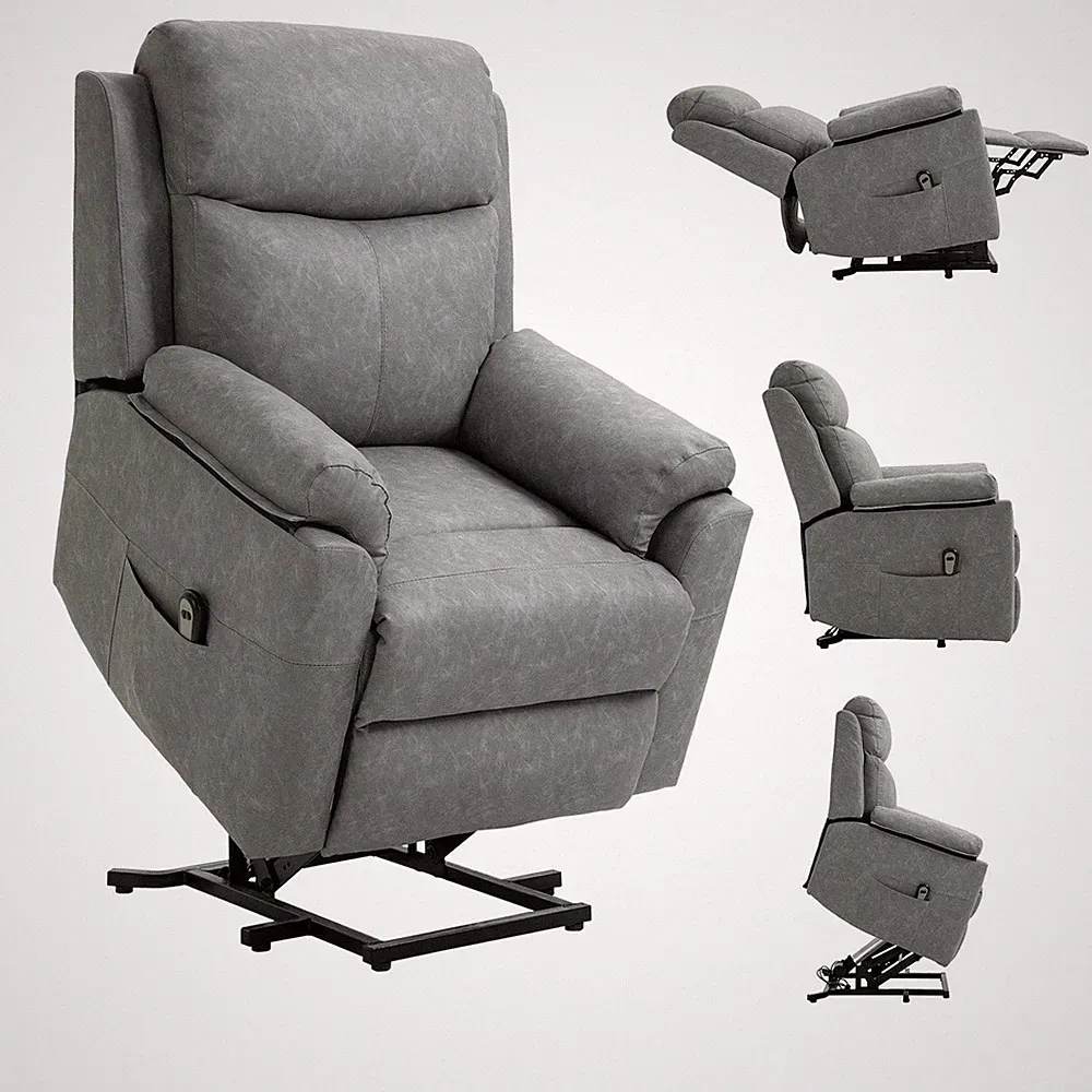 Power Lift Chair Electric Riser Recliner for Elderly, Faux Leather Sofa Lounge A